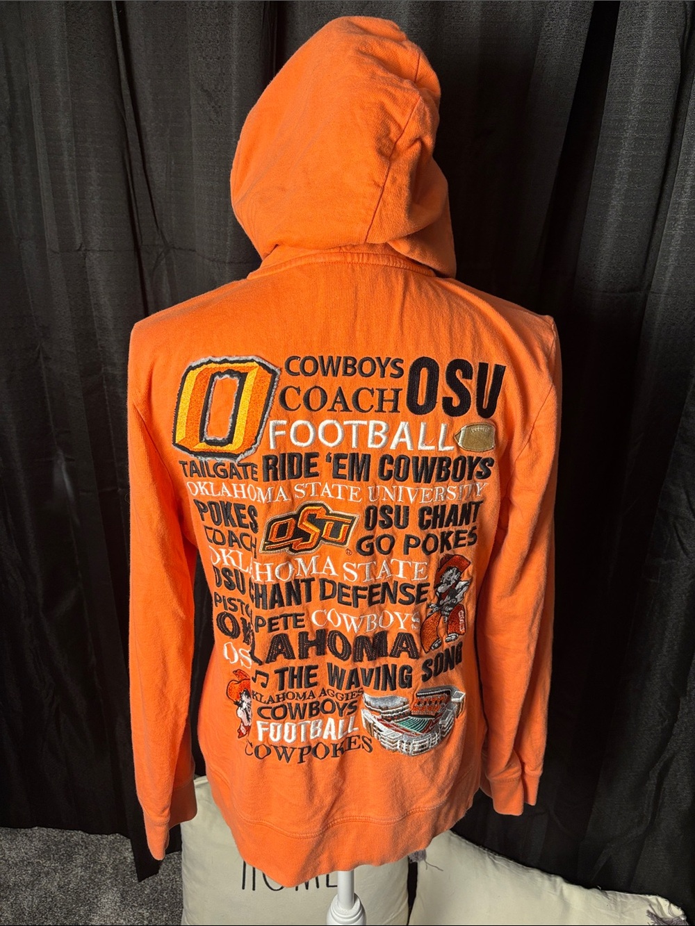 Oklahoma State University Orange Hooded Football Jacket